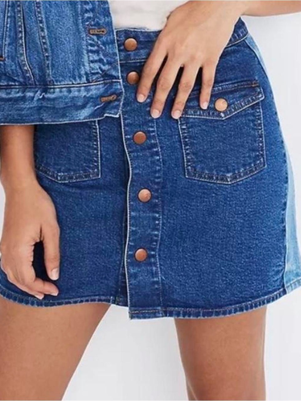Madewell Color Block A-Line Denim Skirt size 25